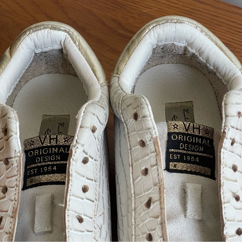Vintage Havana Flair Sneakers Off-White/Gold Croc Size 7.5 - Picture 14 of 16